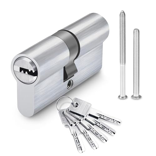 Cylindre de Serrure 35/35, Serrure à Cylindre 70 mm avec 5 clés, Convient pour les portes d'appartement et les portes de sécurité, Serrure Anti-effraction,...