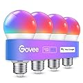 Govee Smart Light Bulbs, WiFi & Bluetooth Color Changing Light Bulbs, Music Sync, 54 Dynamic Scenes, 16 Million DIY Colors RGBWW, Work with Alexa, Google Assistant Home App, 800 Lumens, 4 Pack