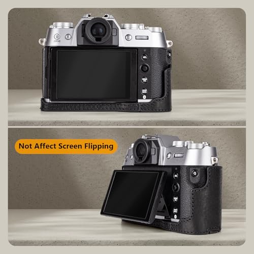 MUZIRI KINOKOO Fuji XT50 Case, Genuine Leather Protective Half Case Compatible for Fujifilm X-T50 Fuji XT50 Camera - Image 4