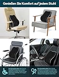 Travel Ease Ergonomisches RückenKissen aus Memory Foam, Lendenkissen für Bürostuhl, Schreibtischstuhl, mit Antistatischem, hautfreundlichem Bezug und für eine Bequeme Sitzhaltung (Schwarz)