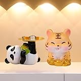 [dhiuebc] パンダ 置物 鍵置き 玄関 ティッシュ箱 トレイ収納 F 鍵置き 鍵ホルダー 小物入れ 色03 卓上収納 オフィス用 玄関収納 物ボックス 机上収納ボックス 玄関テーブル用キーボウル、収納キャンディーボウル、オフィス用キャンディーボウル 収納トレイ 面白い 誕生日 記念日/卒業式