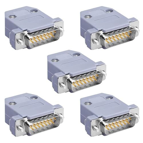 Harrisen 5 Stücke DB15 RS232 D-SUB Serielle Lötbecher Steckverbinder...