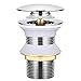 Produktbild BONADE Universal Ablaufgarnitur Pop Up Click Clack Abflussgarnitur Ablaufventil inkl. Dichtungen für Waschbecken & Waschtisch Waschbeckenstöpsel Chrom (Ablaufgarnitur Ohne Überlauf)