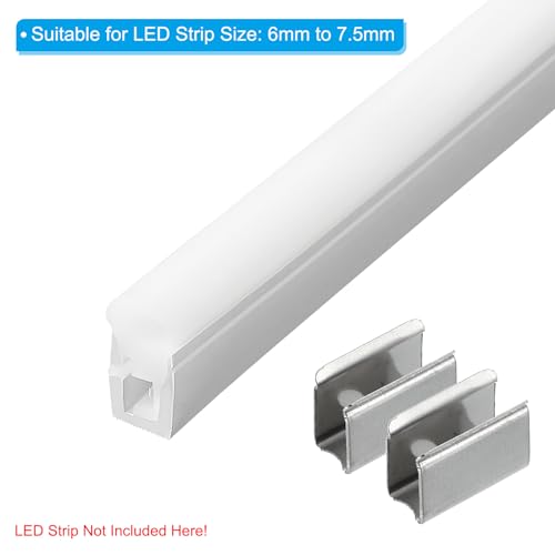 Image of PATIKIL LED Strip Clips, 60pcs Stainless Steel Mounting Brackets Fixing Clip Clamp Support Holder with Screws for 6mm to 7.5mm LED Strip Lighting Cables