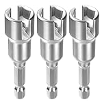sourcing map 3pcs H12 Wing Nut Driver 12mm Metric 6-Point Socket 1/4" Hex Shank Power Deep Slot Wing Nut Drill Bit Wrench Impact Driver Tool for Panel Nuts Bolt Screw Eyes