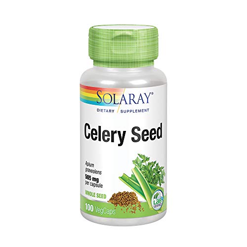 Solaray Celery Seed 505mg | Healthy Cardiovascular, Liver, Water Balance & Joint Support | Whole Seed w/Phytochemicals & Flavonoids | Non-GMO | 100ct