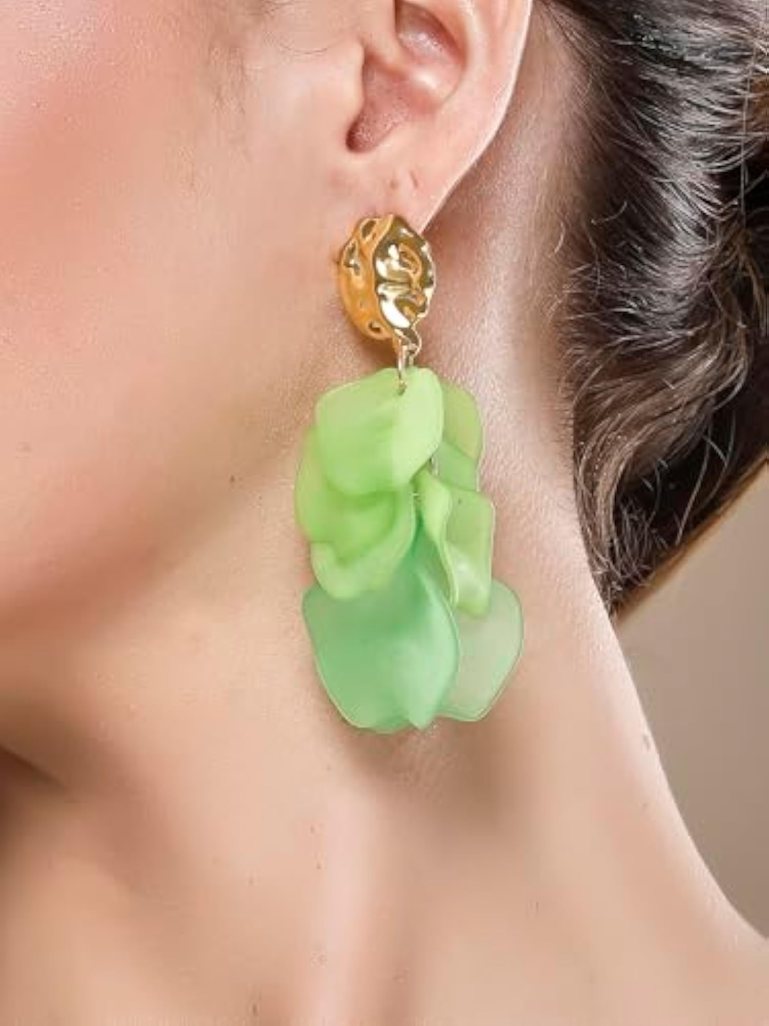 Gold-Plated Contemporary Drop Earrings, Stylish Design