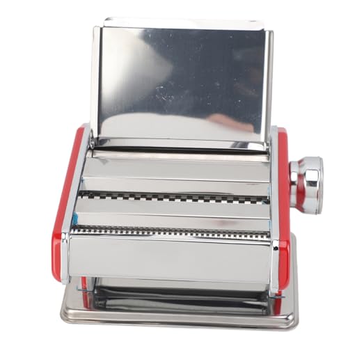Alomejor Máquina para Hacer Pasta de Acero Inoxidable de Espesor Ajustable, Máquina para Hacer Fideos con Rodillo Manual Eficiente, Herramienta de Cocina Educativa para Fideos Frescos