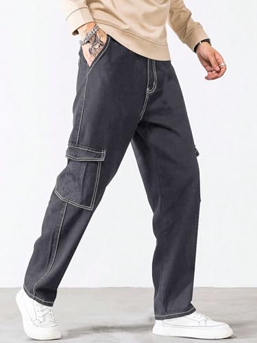Image of Noble Monk Men Mid Rise Baggy Fit Jeans | Cargo Pocket | Streachable Jean