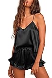 【Geeignet für Viele Gelegenheiten】: Pyjama top ist lässig und elegant. Sexy schlafanzug kann für alle Veranstaltungen und Partys verwendet werden. Kurze frauen seiden pyjama zu einem wunderbaren Geschenk für Ihre Frau, Mutter, Freundin oder jemanden, den Sie lieben.