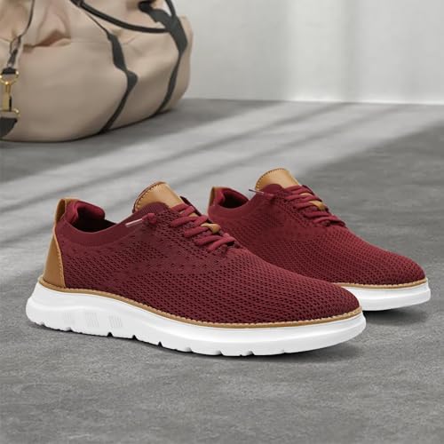 Image of Men's Mesh Sneakers Oxfords Lace-Up Lightweight Casual Walking Shoes Driving Shoes
