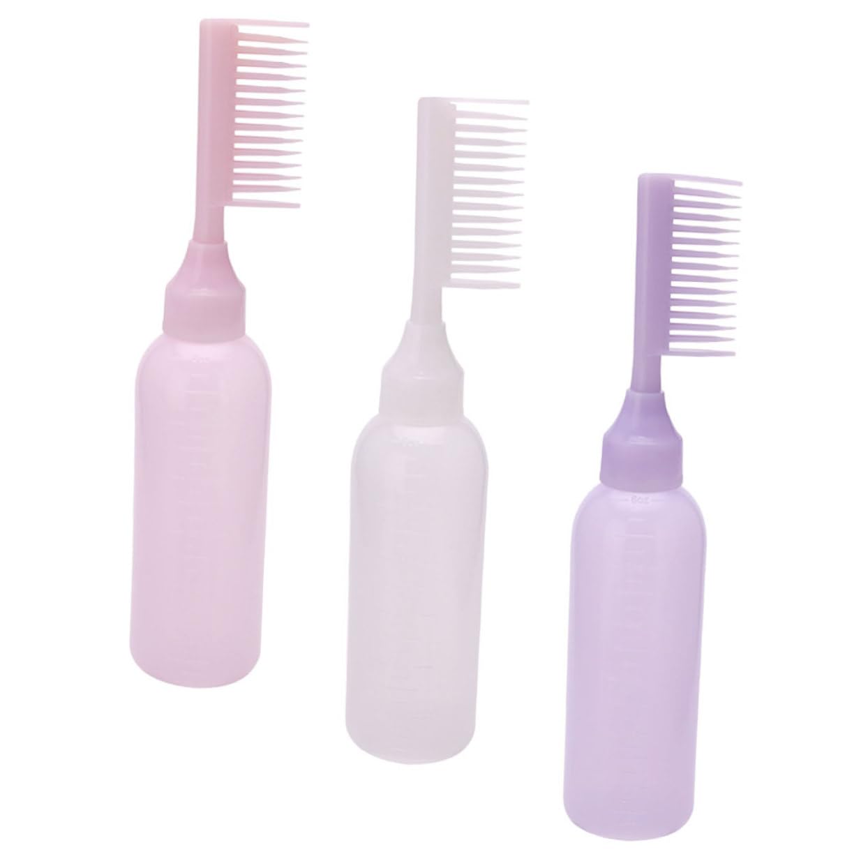 OSOLADY 3Pcs Hair Coloring Root Comb Applicator Bottles Portable Hair Dye Tools with Easy Squeeze Design for Barbershop and Home Use Includes and Bottles