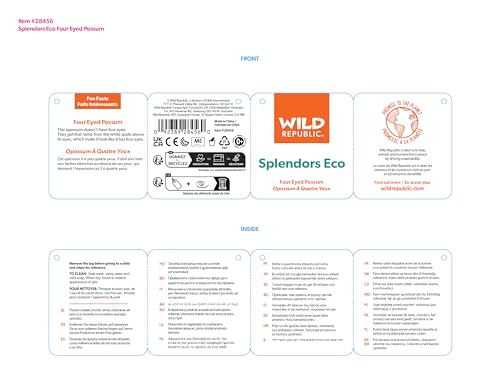 Wild Republic Rainforest Four Eyed Opossum, Stuffed Animal, 6 Inches, Plush Toy, Fill is Spun Recycled Water Bottles - Image 2