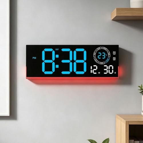 Horloge murale numérique LED avec compte à rebours et éclat réglable - 8