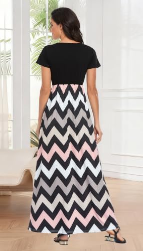 Image of Mommy Jennie Women's Maxi Dresses Short Sleeve Long Casual Summer Sundresses