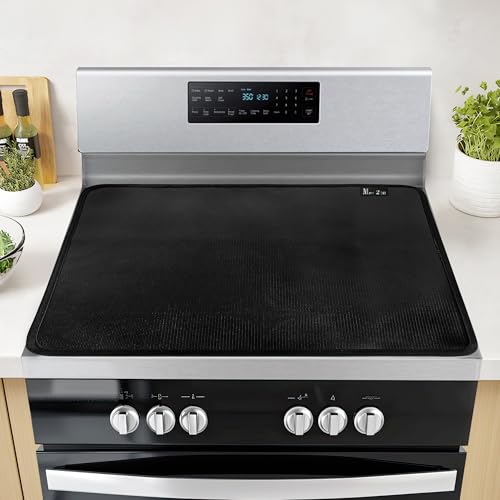 Mee 2ou Stove Top Covers For Electric Stove, Heat Resistant Stove Cover - 30 x 21 Inches Fireproof Stove Covers For Electric Stove Top, Glass Stove Top Cover, Electric Stove Top Cover Protector Mat