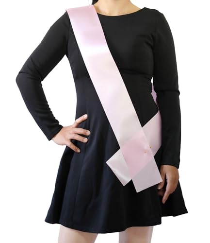 FENDOLE 12 Pack Pink Blank Sash Plain Satin Sash Sashes for Pageants DIY for Party Decorations blank sashes for pageants