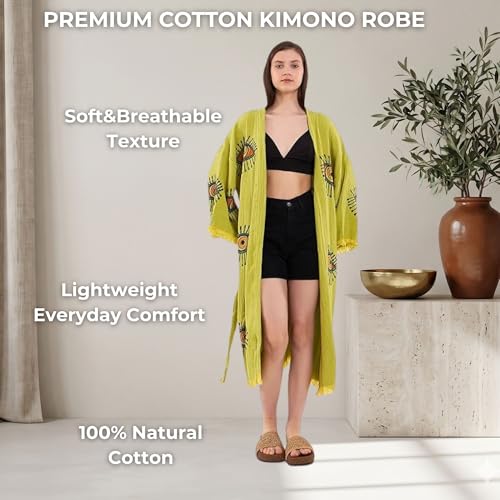 Image of Evil Eye Kimono Robe - Beach Kimono Coverups for Woman