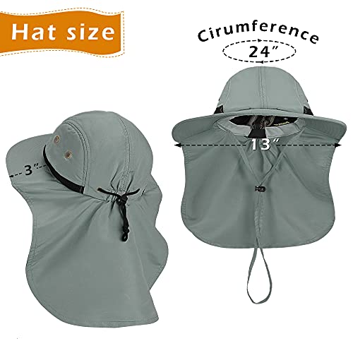 Image of Solaris Sun Hat with Neck Flap, UPF 50 Sun Protection Lightweight Sun Cap for Men Women, Wide Brim Hat for Fishing Hiking