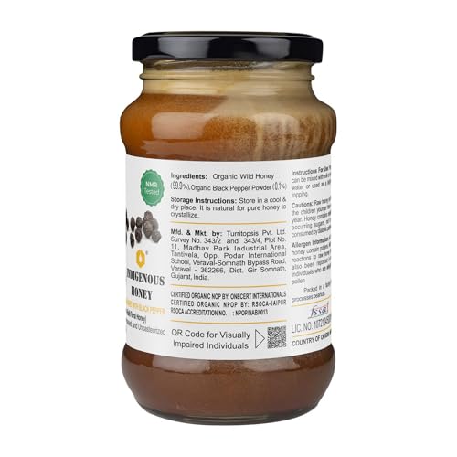 Miel orgánica sin filtrar con pimienta negra 500g miniatura 4
