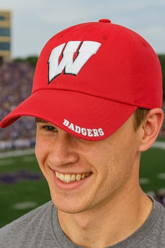 Gorra clásica University Wisconsin ajustable rojo miniatura 3