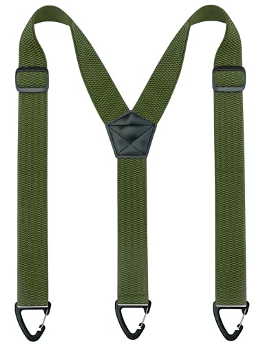 JEMYGINS Hidden Olive Green Suspenders for Men Under Clothes with 3 Snap Loop (1.5" Wide) (5)