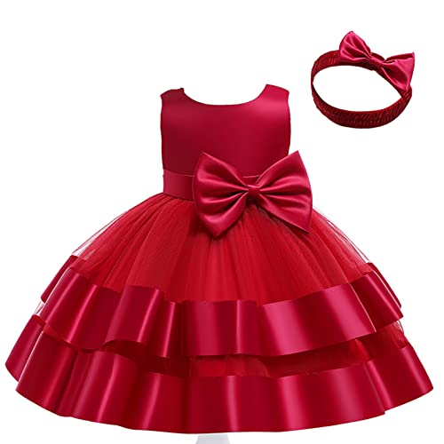 Generisch Disfraz de princesa para niña, vestido de carnaval, princesa, para disfraz, carnaval, princesa, disfraz largo, fiesta, cosplay, vestido infantil, tutú, Vino, 12-24 meses