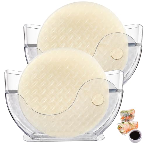 WRINGKIT 2 Pack Rice Paper Water Bowl Dipper Cleaner and Quicker to Roll