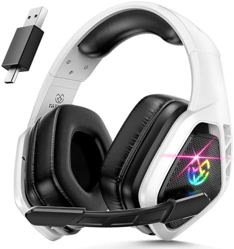Tatybo Wireless Gaming Headset for PC, Ps5, Ps4, 2.4 Ghz USB & Ty...