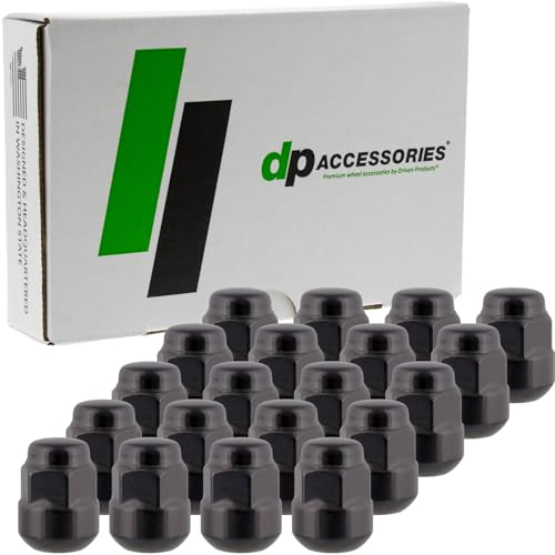 DPAccessories Black Lug Nuts - Compatible Replacement for Honda-Acura - 90304-SA5-013, 90381-S87-A01 - for Factory/OEM Aluminum Wheels - Set of 20 - LCR2B6HEOBK04020