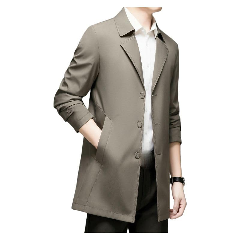 Gabardina para hombre de diseño ligero y corte largo con cuello blaze sofisticado 3