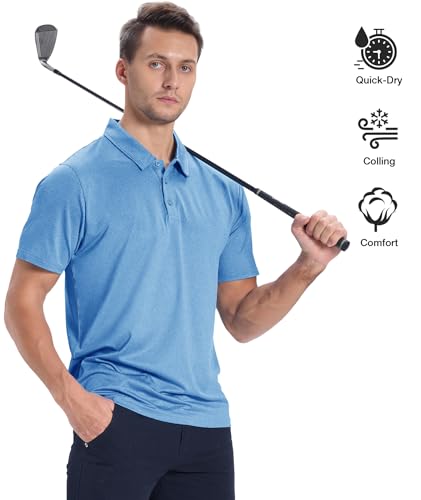 ZITY Golf Shirts 3 Pack Mens Polo Shirts Short Sleeve Collar Performance Golf Polo Plain Casual Athletic Tshirts - image 2