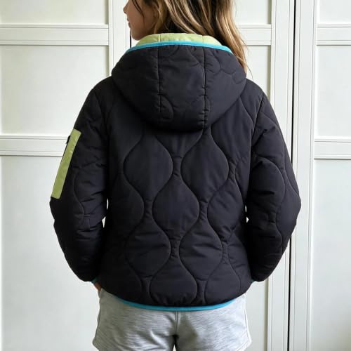 Girls Winter Coat Lightweight Zip Up Hooded Puffer Quilted Jacket Size 5-15 - image 7