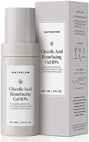 Naturium Glycolic Acid Resurfacing Gel 10%, AHA Exfoliating Gel with Natural Fruit Acids, 3.0 oz