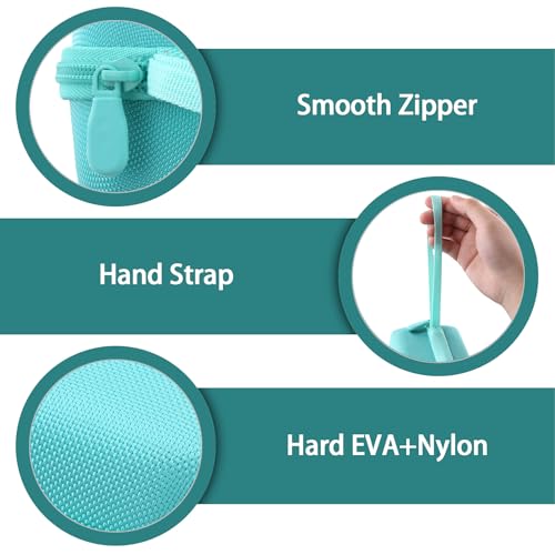 Image of Hard Case for Nelko PP01 /PP03 Color Mini Printer, Mint Green | Features a Mesh Pocket for Accessories. Hand Strap for Easy Carrying. Hard EVA Shell with Soft Velvet Lining. Case Only