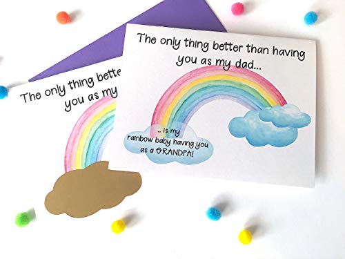 Download Amazon Com Rainbow Baby Pregnancy Announcement Card For Dad Baby Reveal Handmade