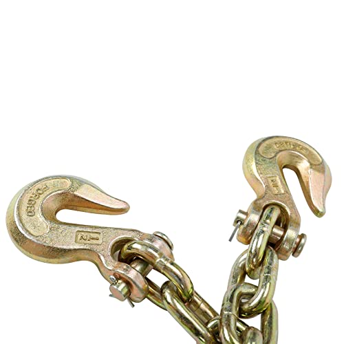 Bchsadvb 1 Pack 1/2 Inch X 20Ft G70 Truck Tie Down Binder Chain Transport Chain Tow Chain Safety Grab Hook Yellow Zinc Plated For Tractor,Truck,Heavy Duty Truck Trailer #TOP4