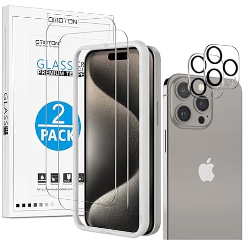 OMOTON Verre Trempé iPhone 15 Pro Cover