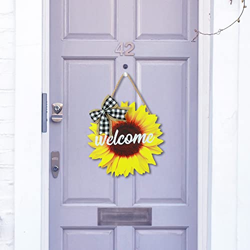 Sunflower Door Sign Summer Welcome Door Hanger For Front Door Decoration Door Sign Sunflower 12Inch Welcome Wood Wreaths Door Hanging Farmhouse Porch Wall Decor Indoor Outdoor #TOP2
