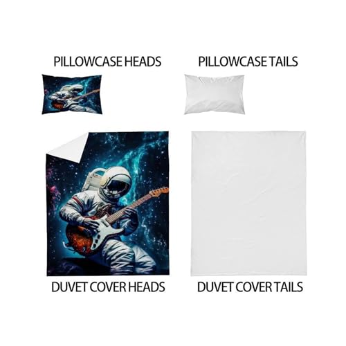 Parure de lit microfibre astronaute housse de couette space theme ado lit simple - 5