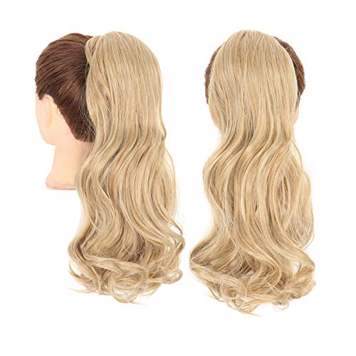 Altaba Long Wave Ponytail Extensions Magic Paste Ponytail Heat Resistant Curly Wave Hairpiece for Women Daily Party Use (27/613)