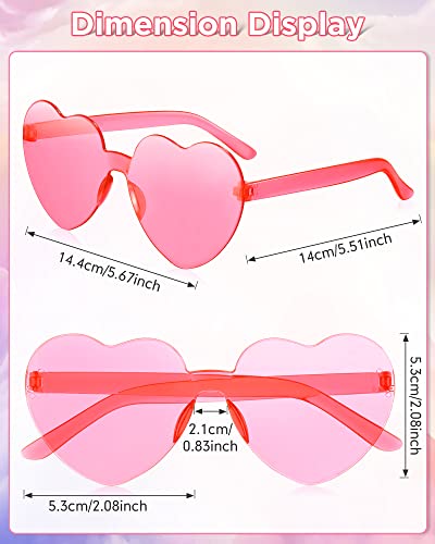 Yunsailing 30 Pcs Heart Glasses Bulk Heart Shape Sunglasses Rimless Color Sunglasses for Bachelorette Women Men Party Favors2