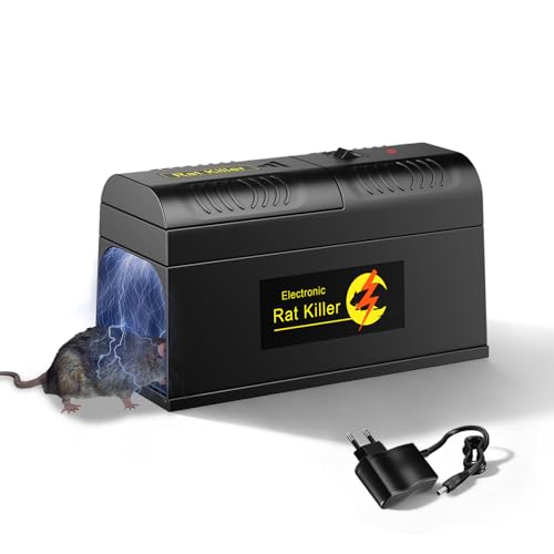 MINENICE Trappola per topi elettrica, trappola elettrica per topi migliorata da 6000 V. Alta potenza per uccidere i ratti all'istante, electric rat killer, crea una casa senza parassiti.