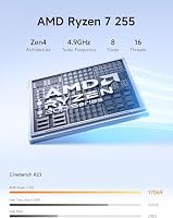 MINIS FORUM N5 Air 5-Bay Desktop-NAS, AMD Ryzen 7 255, 8C/16T CPU, Radeon 780M, 16GB RAM,64GB SSD, 3×M.2 NVMe, 10GbE + 5GbE, OCuLink- und USB4-Anschlüsse, PCIe x16 Erweiterungssteckplatz (ohne HDD) – Ansicht 2