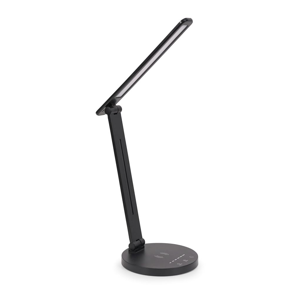 Valuelights Unisex Black Kiko Adjustable Dimmable Led Wireless Charger Desk Lamp