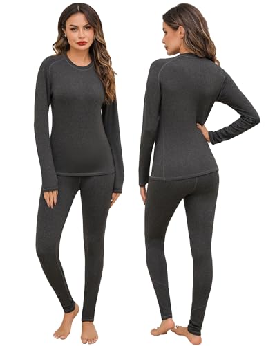 iClosam Conjunto Ropa Interior Térmica Mujer Manga Larga Camiseta Pantalón Termicos Deporte Invierno Frio Conjuntos Térmicos para Esquí Montaña