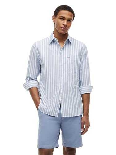 Image of Tommy Hilfiger Men's Long Sleeve Oxford Shirts in Regular Fit, Men's Button Down Shirts, Also Available in Big and Tall
