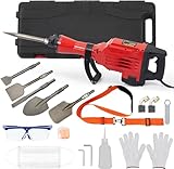 GAOMON 3600W Demolition Electric Jack Hammer with 6pcs Chisels Bit Set, Concrete Breaker Tool Kit Heavy Duty Power Hammer
