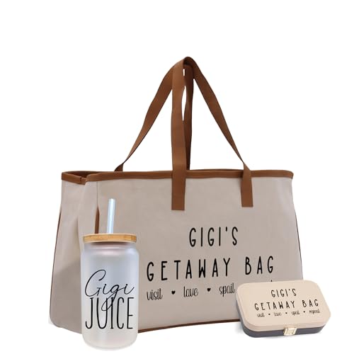 Bolso Tote de Lona Canvas con Manijas de Cuero miniatura 1