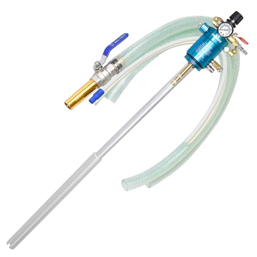 FIRSTINFO A1181US Pneumatic High Flow Oil Barrel Drum Pump, Two-Way Air Operated Oil Transfer Extractor & Dispenser (1:1) for 50 Gallon (200 Liter) Metal Tank